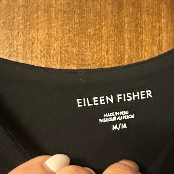 Eileen Fisher Classic Black Crop Top - Picture 2 of 3
